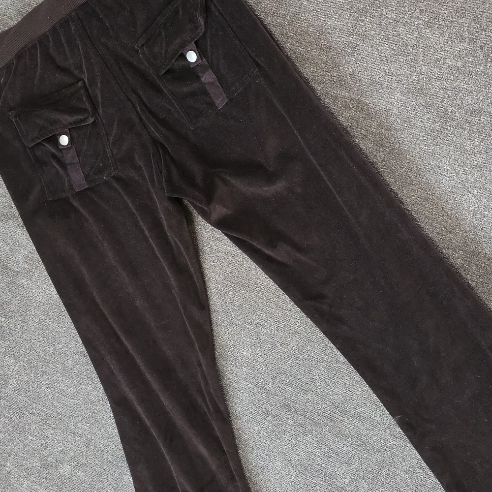 White Mark Brown Velour Pants with Pocket Details